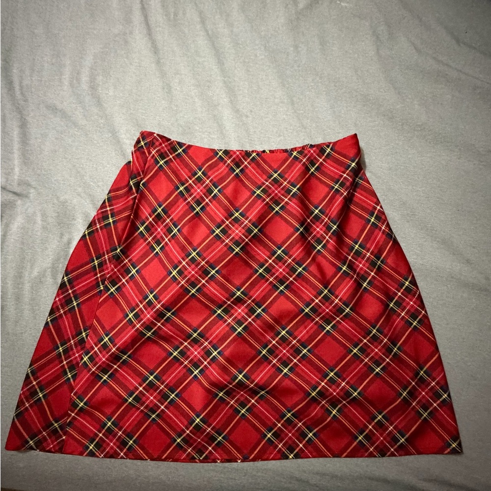 J crew factory plaid silky skirt S